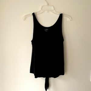 Loft Cropped Tie Tank Top Color Black Size XS